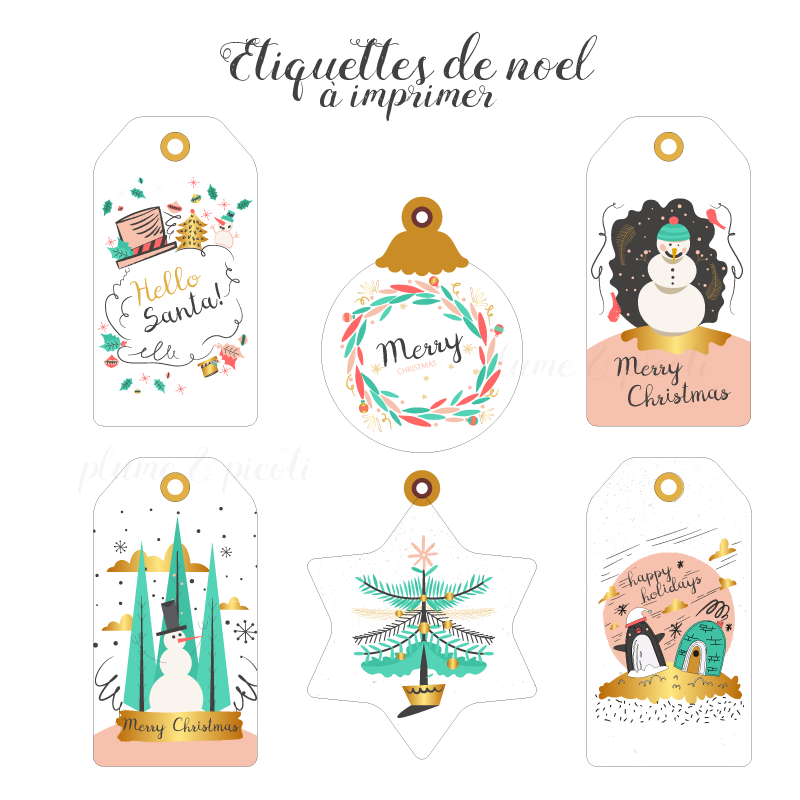 Etiquettes cadeaux de Noël | Plume & Picoti