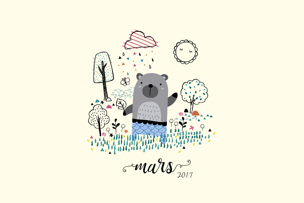 Calendrier de Mars 2017 à imprimer (+ fonds d’écrans)