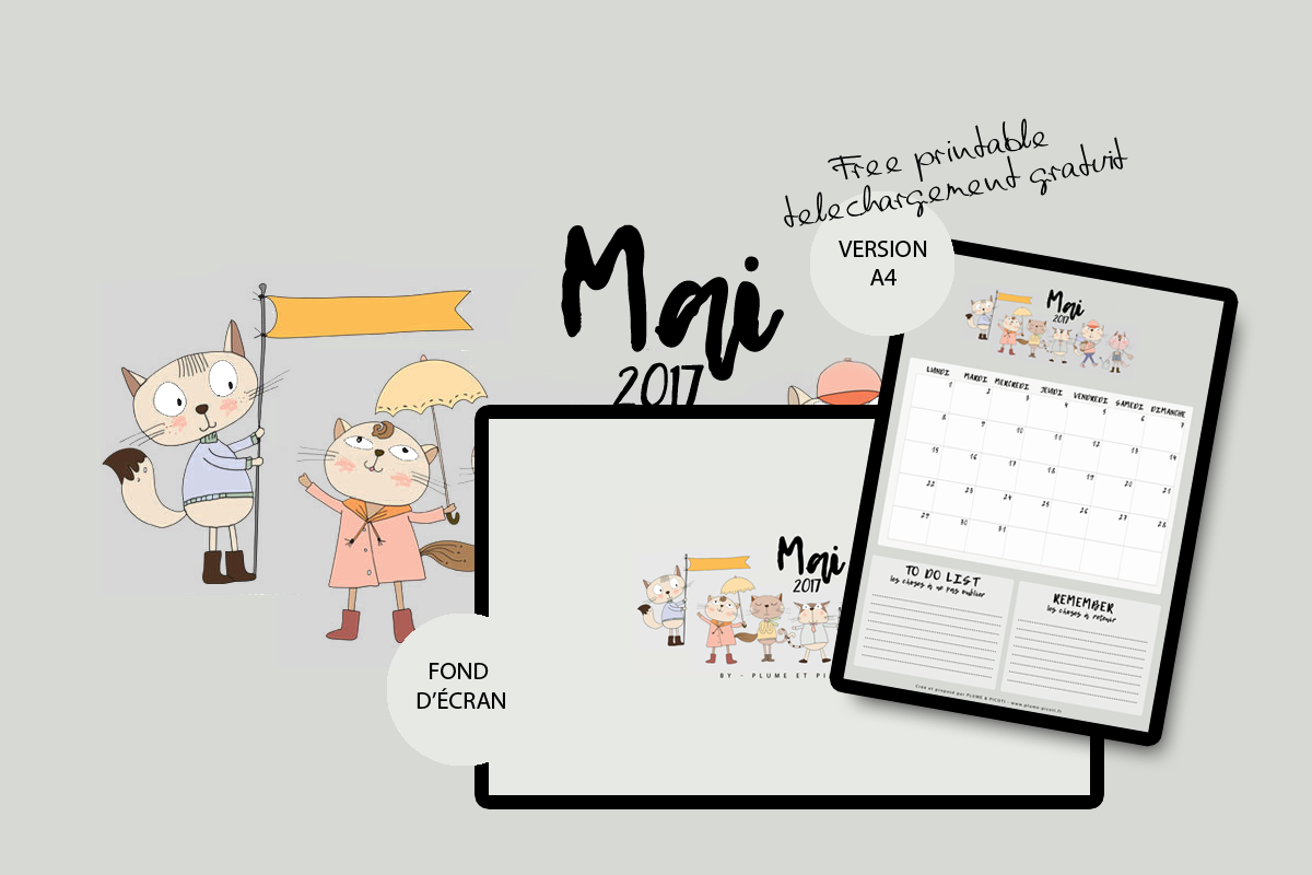 Calendrier de Mai 2017 à imprimer