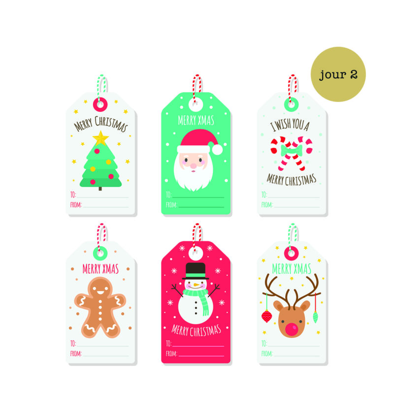 Etiquettes cadeaux de Noël