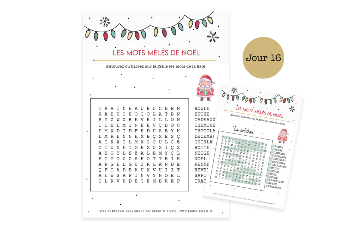 Mots mêlés de Noël