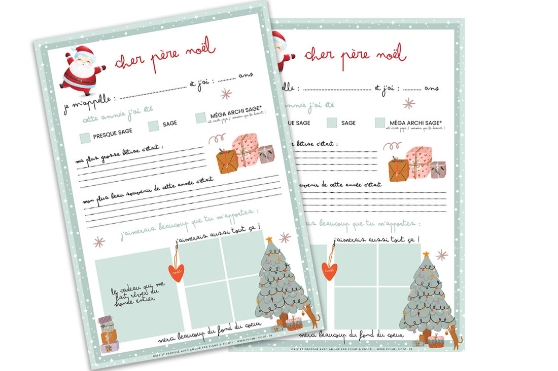 Liste De Lettre Au Pere Noel à Imprimer Et Colorier Lettre au père Noël à imprimer – 2020 | Plume & Picoti