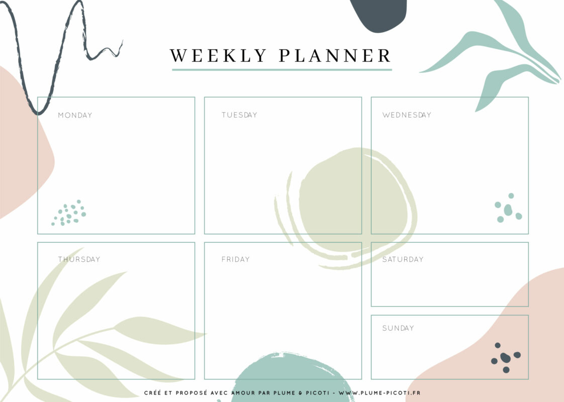 Weekly planner à imprimer