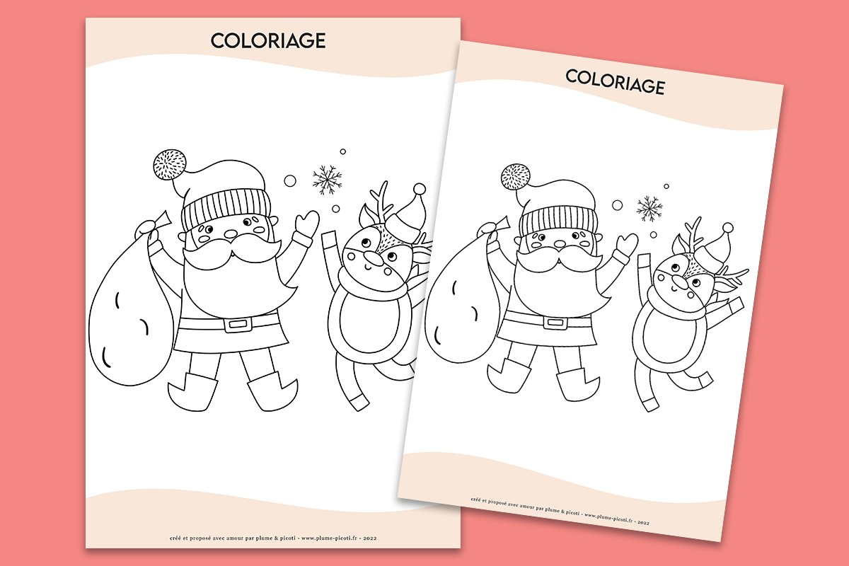 Coloriage Père Noël à imprimer