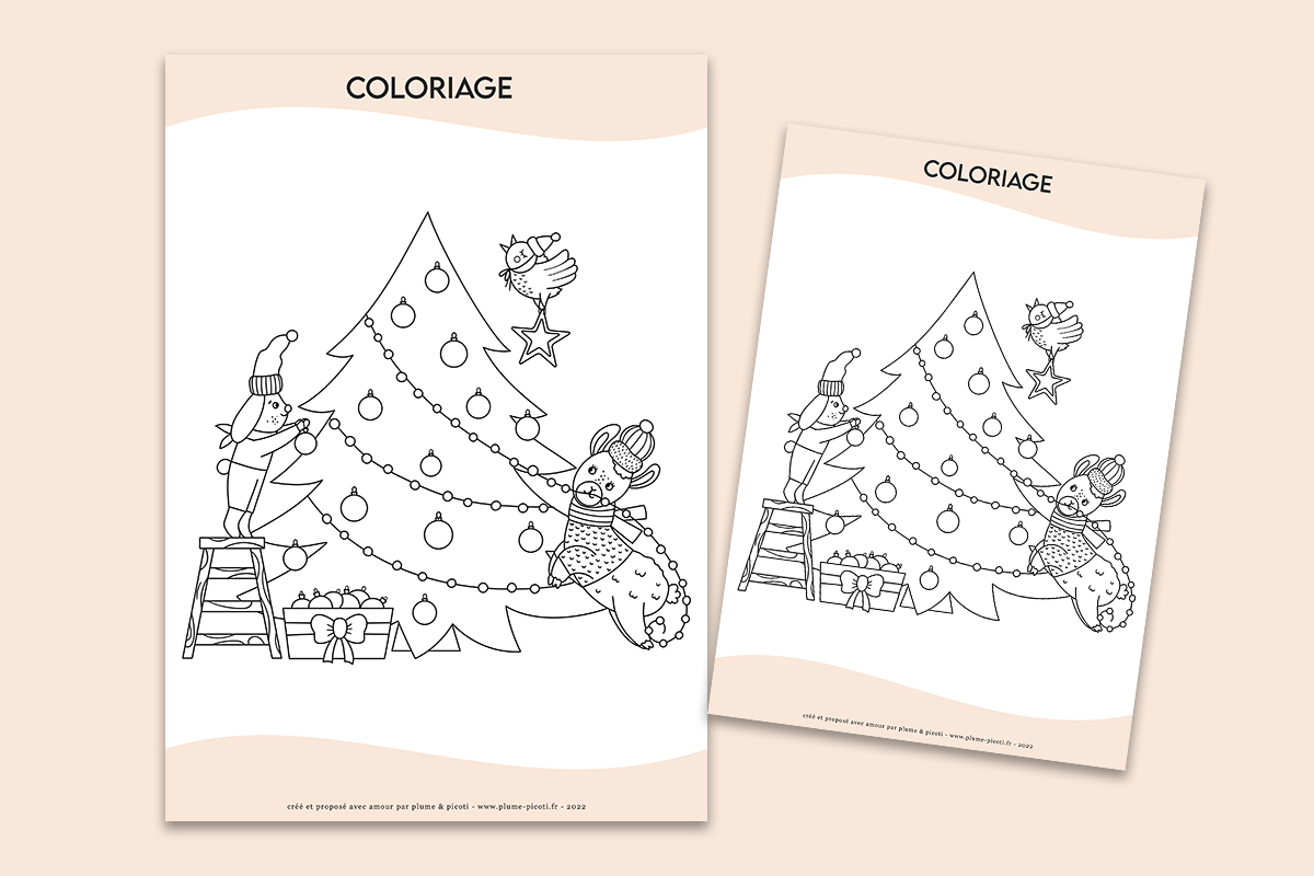 Coloriage sapin de Noël à imprimer
