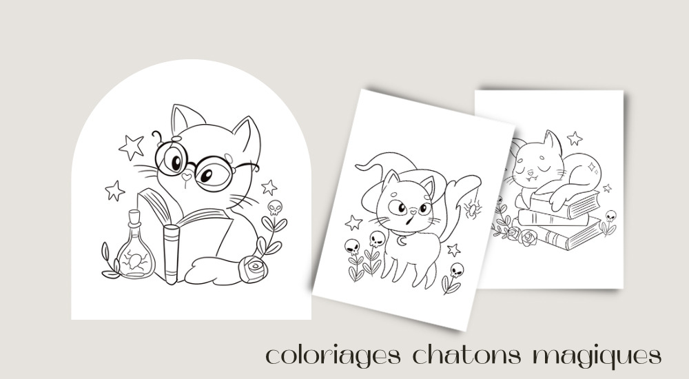 Coloriages chatons magiques