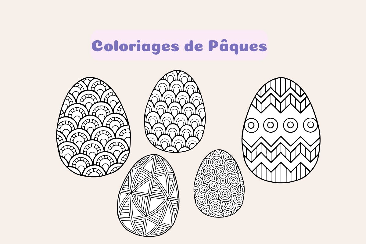 20 Coloriages d’œufs de Pâques