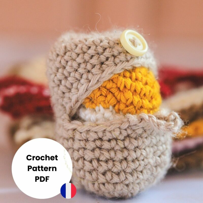 Tutoriel de l’œuf au plat et sa coquille au crochet