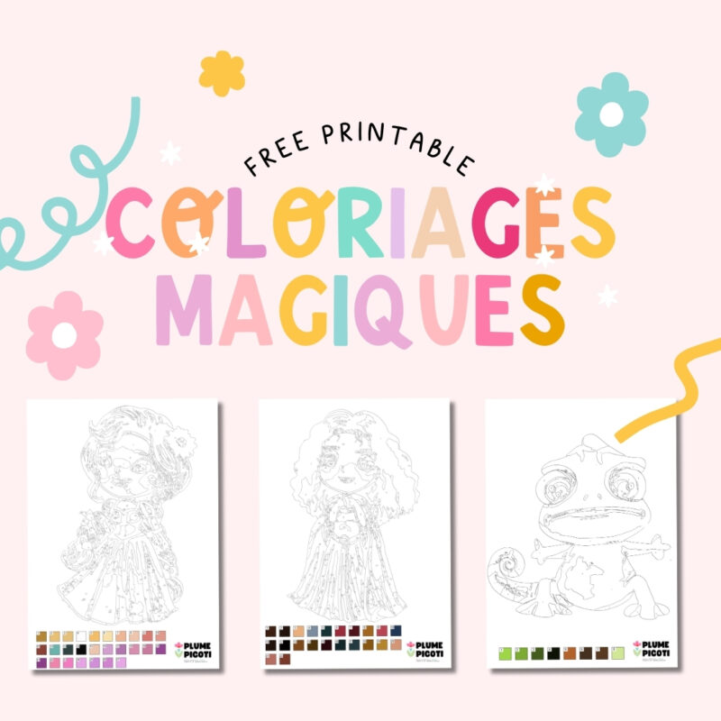 Coloriages magiques Raiponce à imprimer