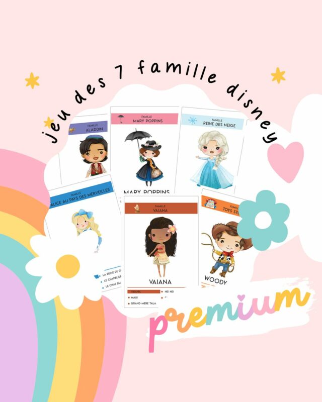 Jeu de 7 familles Disney à imprimer