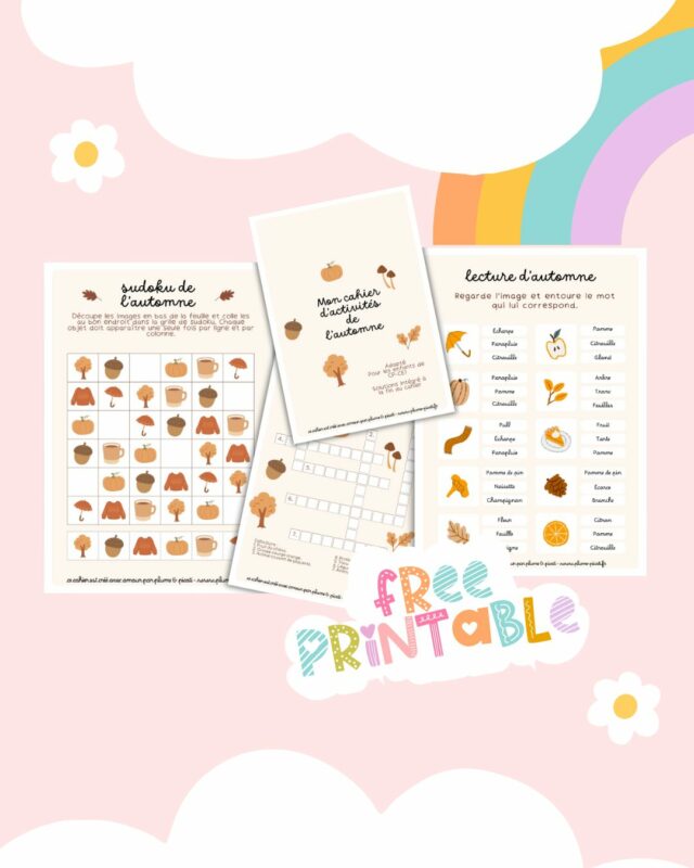 Cahier d’activités d’automne à imprimer pour les enfants