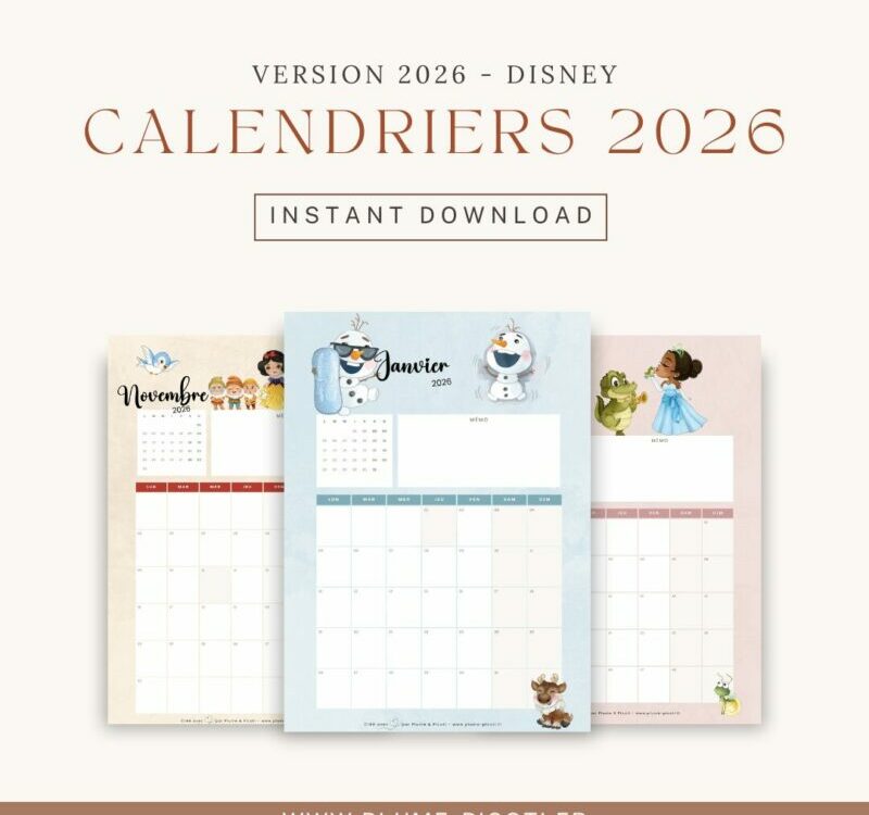 Calendriers 2026