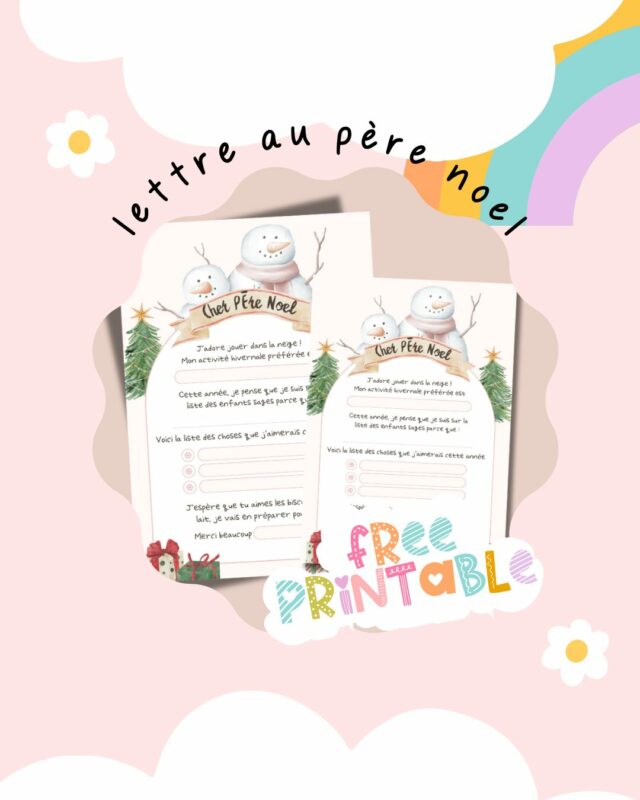 Lettre au Père Noël à imprimer 2025