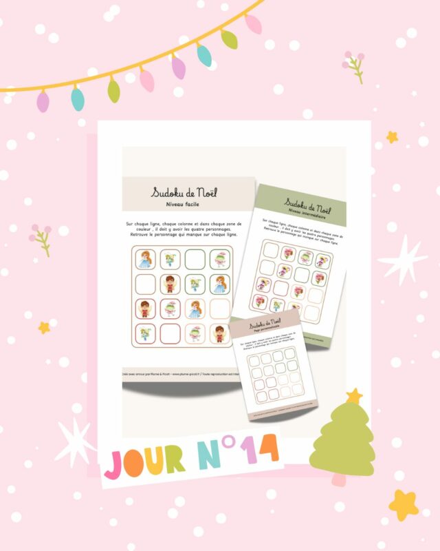 Trois grilles de sudoku Poucelina à imprimer