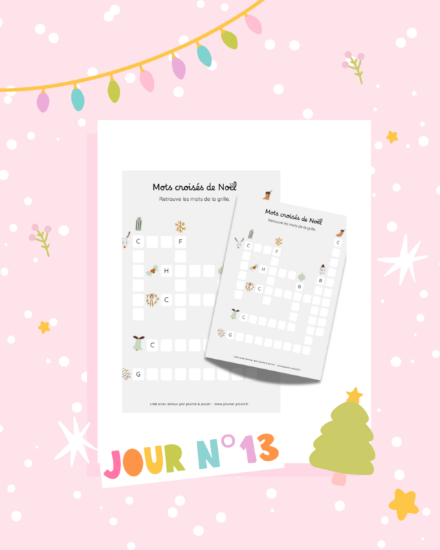 Grille de mots croisés de Noël à imprimer