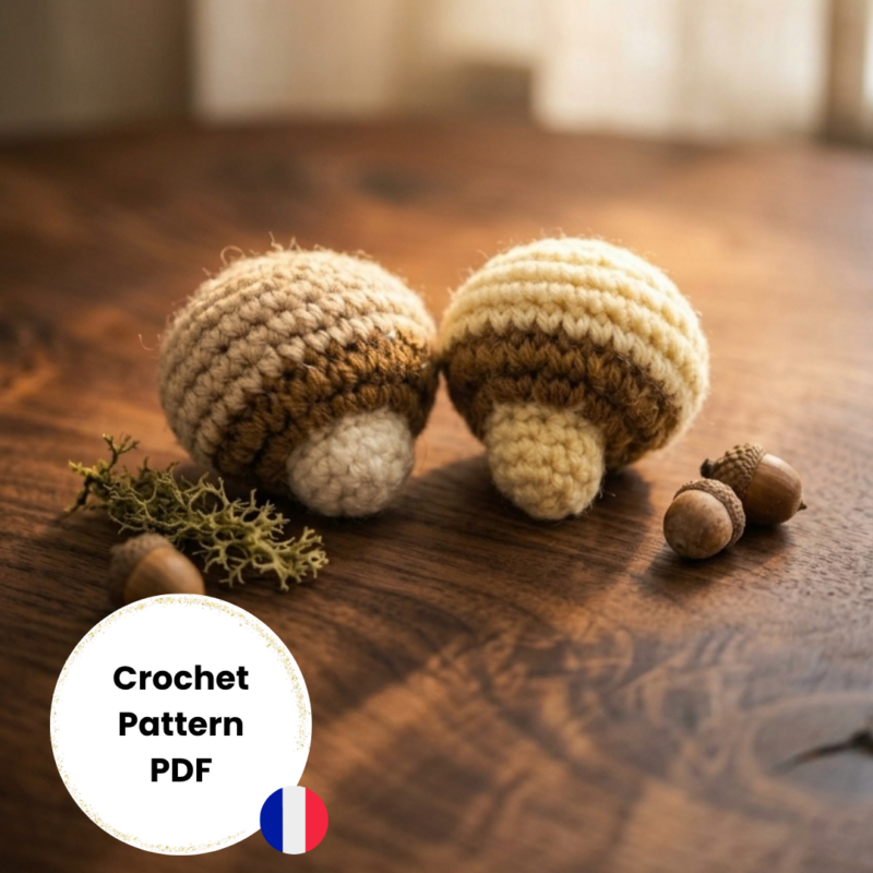 Tutoriels crochet faciles et gratuits : dinette et créations 6 champignons crochet