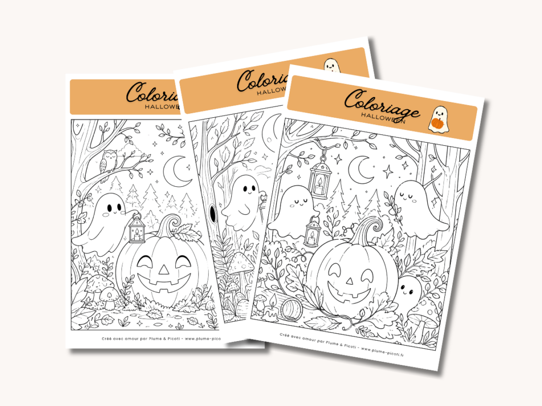 3 coloriages d'Halloween à imprimer 4 coloriages d'halloween